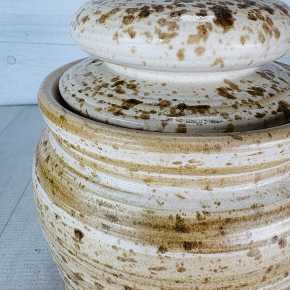 Vintage GT Mark 600/110 Speckle Rustic Farmhouse Canadian Stoneware Canister Jar - Picture 14 of 16